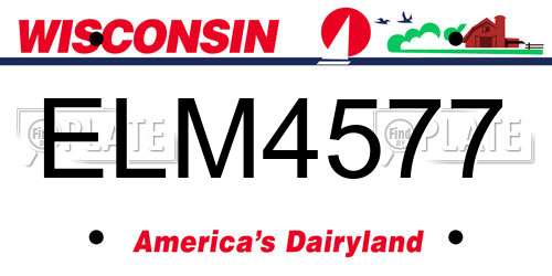 ELM4577 Wisconsin License Plate