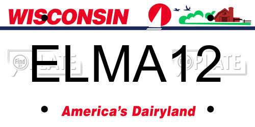 ELMA12 Wisconsin License Plate