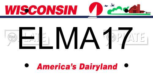 ELMA17 Wisconsin License Plate