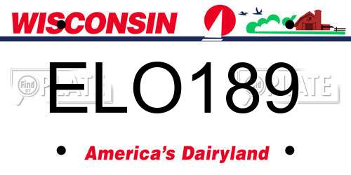 ELO189 Wisconsin License Plate