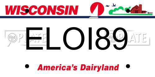ELOI89 Wisconsin License Plate