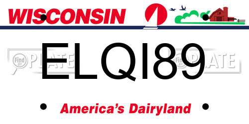 ELQI89 Wisconsin License Plate