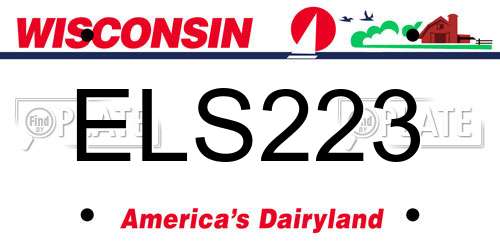 ELS223 Wisconsin License Plate