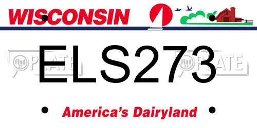 ELS273 Wisconsin License Plate