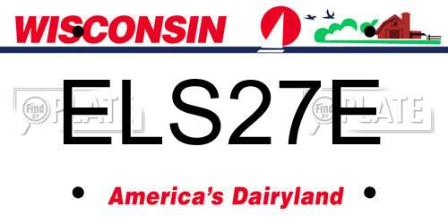 ELS27E Wisconsin License Plate