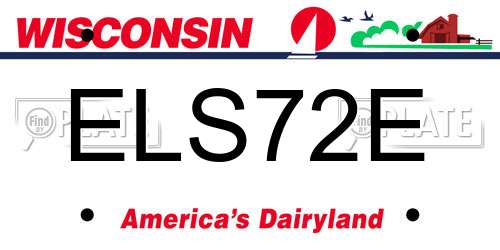 ELS72E Wisconsin License Plate