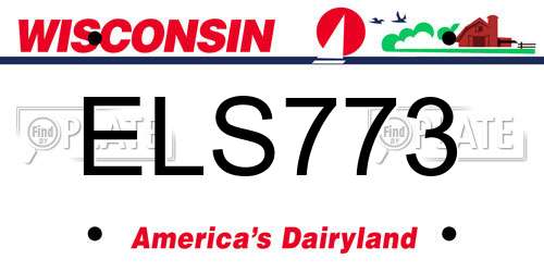 ELS773 Wisconsin License Plate