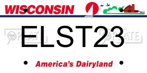 ELST23 Wisconsin License Plate