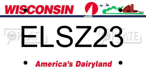 ELSZ23 Wisconsin License Plate