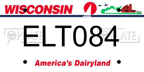 ELT084 Wisconsin License Plate