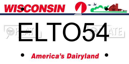 ELTO54 Wisconsin License Plate
