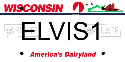 ELVIS1 Wisconsin License Plate
