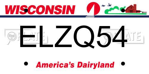 ELZQ54 Wisconsin License Plate