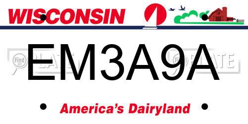 EM3A9A Wisconsin License Plate