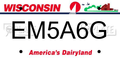 EM5A6G Wisconsin License Plate