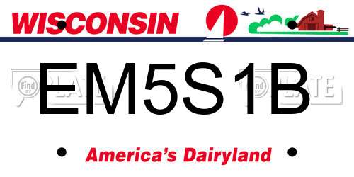 EM5S1B Wisconsin License Plate