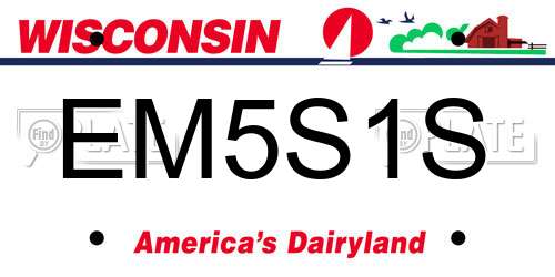 EM5S1S Wisconsin License Plate
