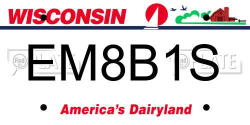 EM8B1S Wisconsin License Plate
