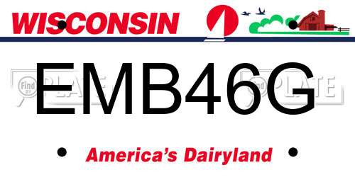 EMB46G Wisconsin License Plate
