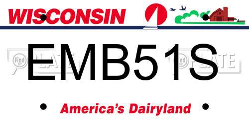 EMB51S Wisconsin License Plate