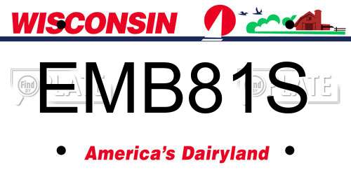 EMB81S Wisconsin License Plate