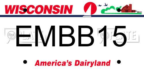 EMBB15 Wisconsin License Plate