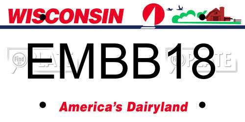 EMBB18 Wisconsin License Plate