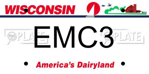 EMC3 Wisconsin License Plate