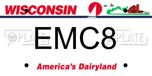 EMC8 Wisconsin License Plate
