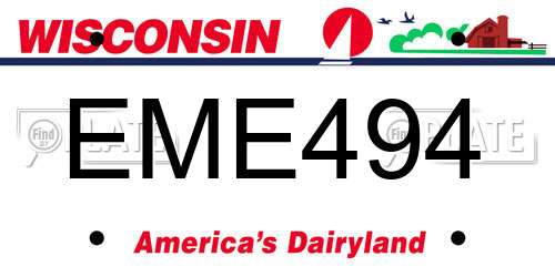 EME494 Wisconsin License Plate