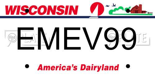 EMEV99 Wisconsin License Plate