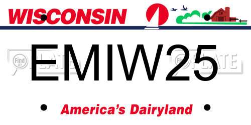 EMIW25 Wisconsin License Plate