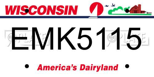 EMK5115 Wisconsin License Plate