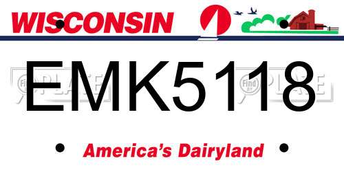EMK5118 Wisconsin License Plate