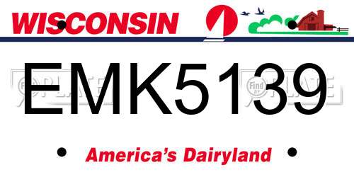 EMK5139 Wisconsin License Plate