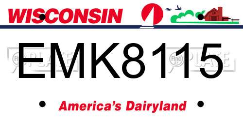 EMK8115 Wisconsin License Plate