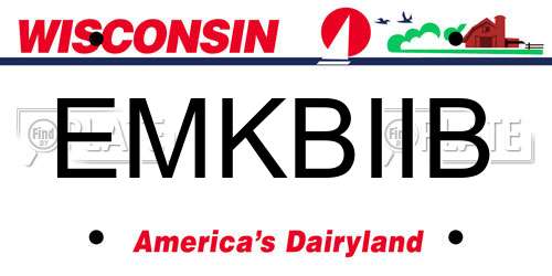 EMKBIIB Wisconsin License Plate