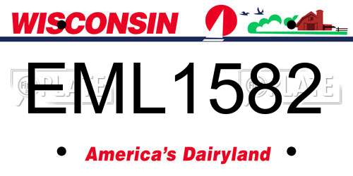 EML1582 Wisconsin License Plate