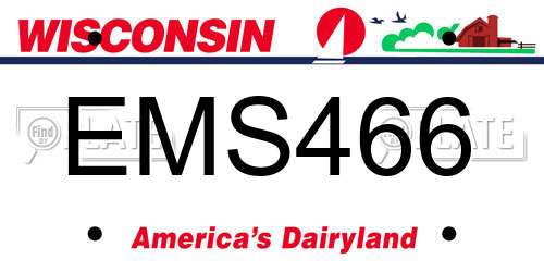 EMS466 Wisconsin License Plate