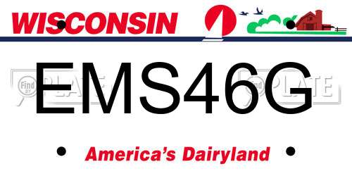 EMS46G Wisconsin License Plate
