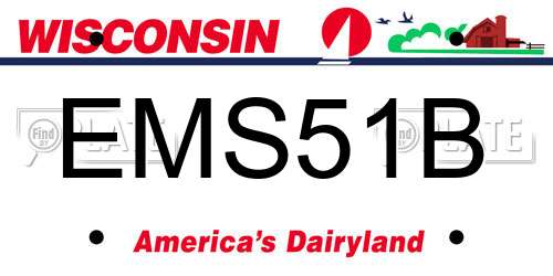 EMS51B Wisconsin License Plate
