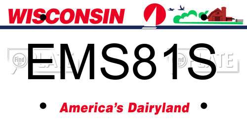 EMS81S Wisconsin License Plate