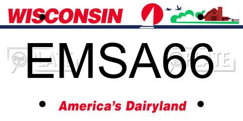 EMSA66 Wisconsin License Plate