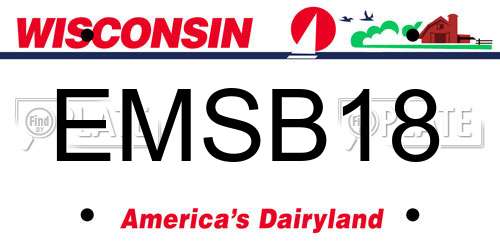 EMSB18 Wisconsin License Plate