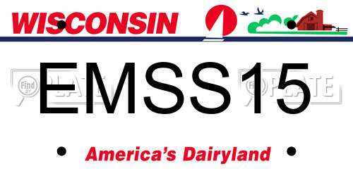 EMSS15 Wisconsin License Plate