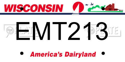 EMT213 Wisconsin License Plate