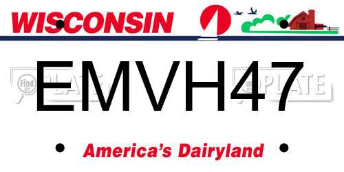 EMVH47 Wisconsin License Plate