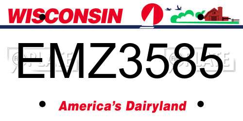 EMZ3585 Wisconsin License Plate