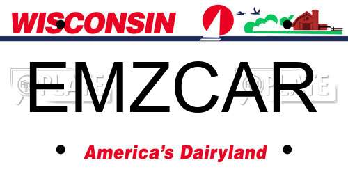 EMZCAR Wisconsin License Plate
