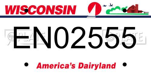 EN02555 Wisconsin License Plate